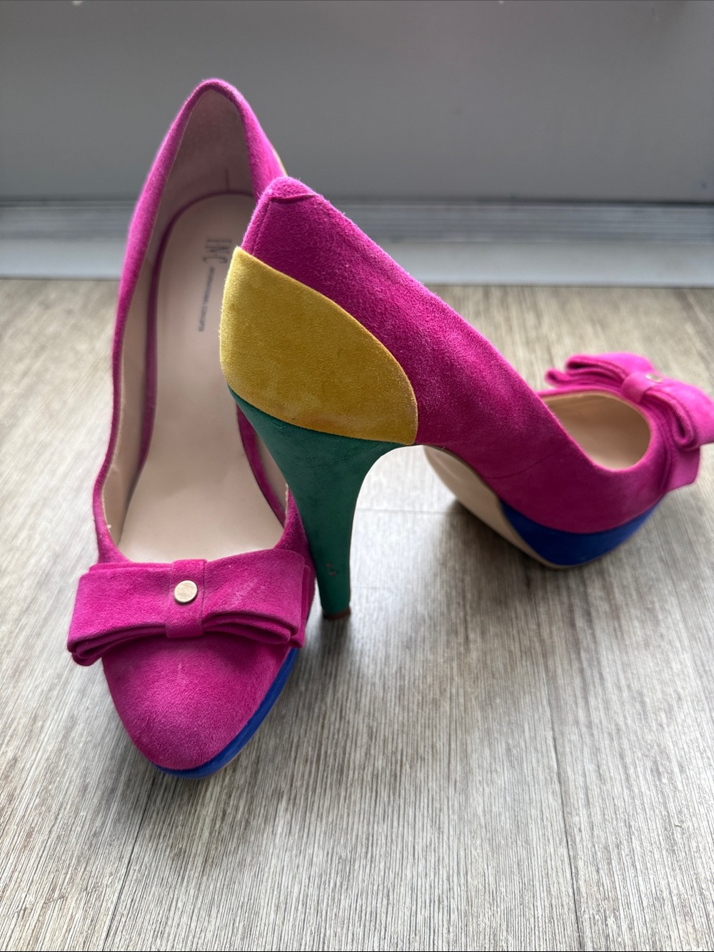 INC Suede Colorblock Heels